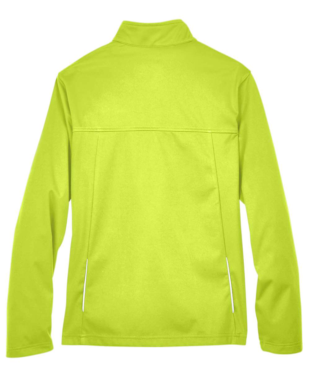 Rear View of Safety Yellow Women's Techno Lite Three-Layer Knit Tech-Shell - CE708W