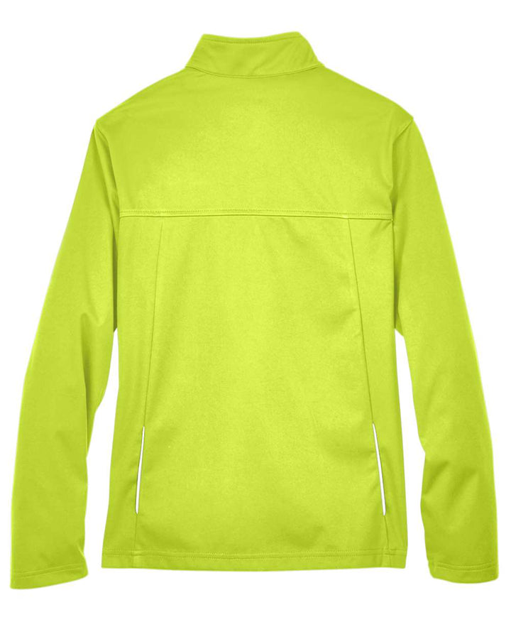 Rear View of Safety Yellow Women's Techno Lite Three-Layer Knit Tech-Shell - CE708W