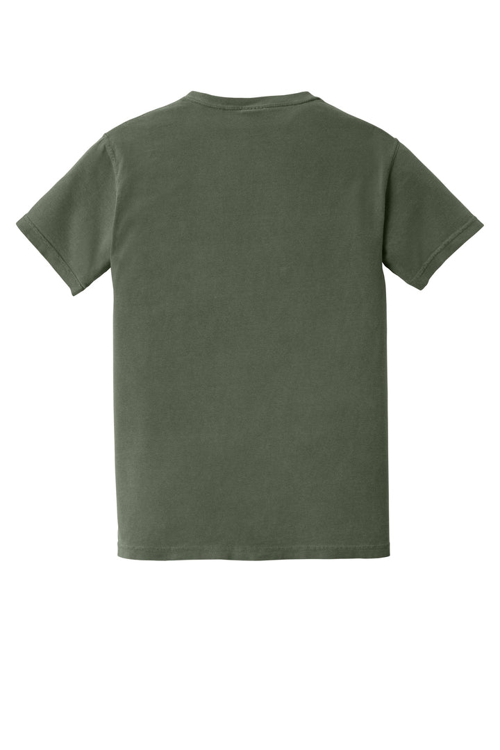Rear View of Sage COMFORT COLORS Heavyweight Ring Spun Pocket Tee. 6030