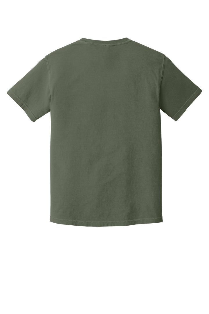 Rear View of Sage COMFORT COLORS Heavyweight Ring Spun Tee. 1717