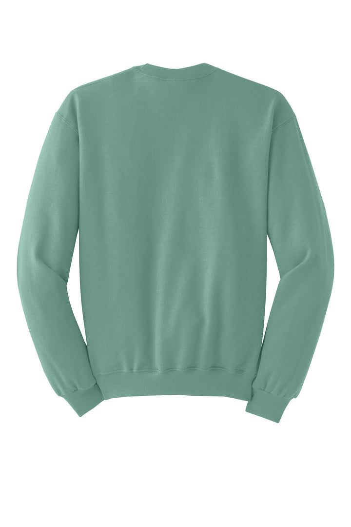 Rear View of Sage Jerzees - NuBlend Crewneck Sweatshirt. 562M