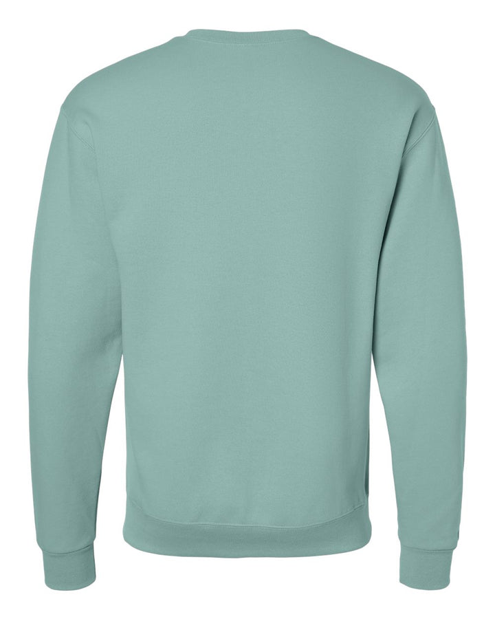 Rear View of Sage NuBlend® Crewneck Sweatshirt - 562MR