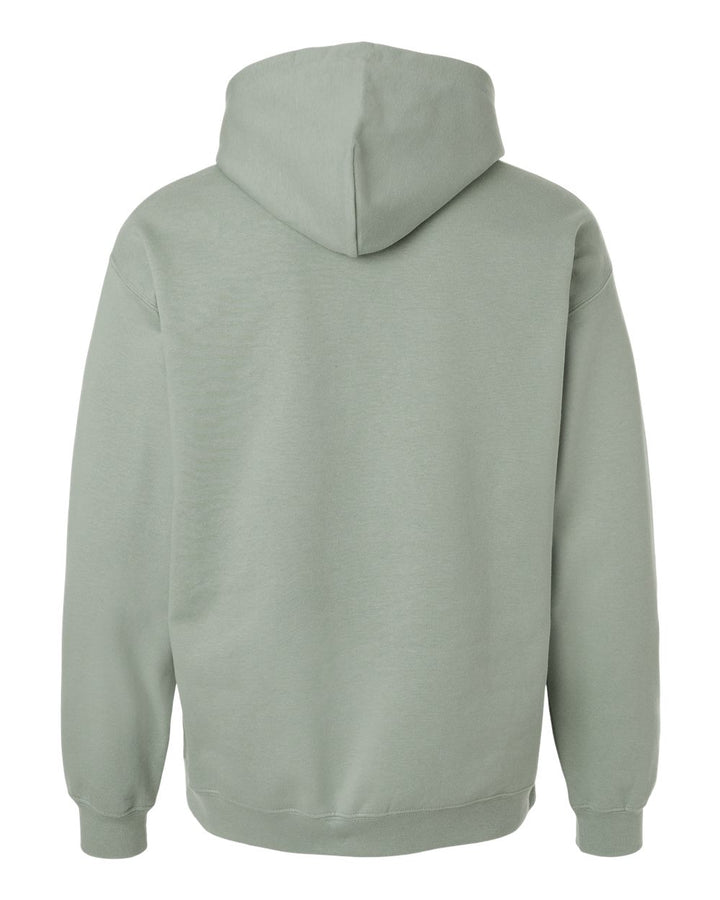 Rear View of Sage Softstyle® Midweight Hooded Sweatshirt - SF500