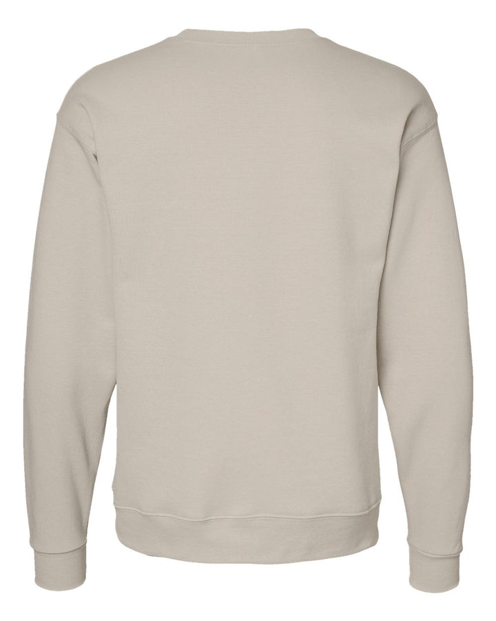 Rear View of Sand Ecosmart® Crewneck Sweatshirt - P160