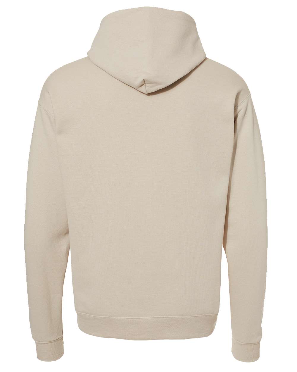 Rear View of Sand Ecosmart® Hooded Sweatshirt - P170