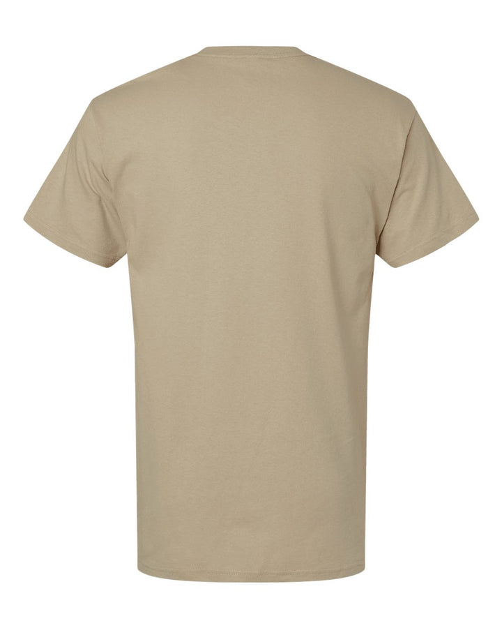 Rear View of Sand Gold Soft Touch T-Shirt - 4800