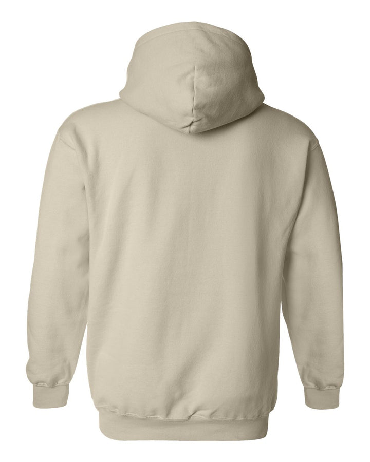 Rear View of Sand Heavy Blend™ Hooded Sweatshirt - 18500