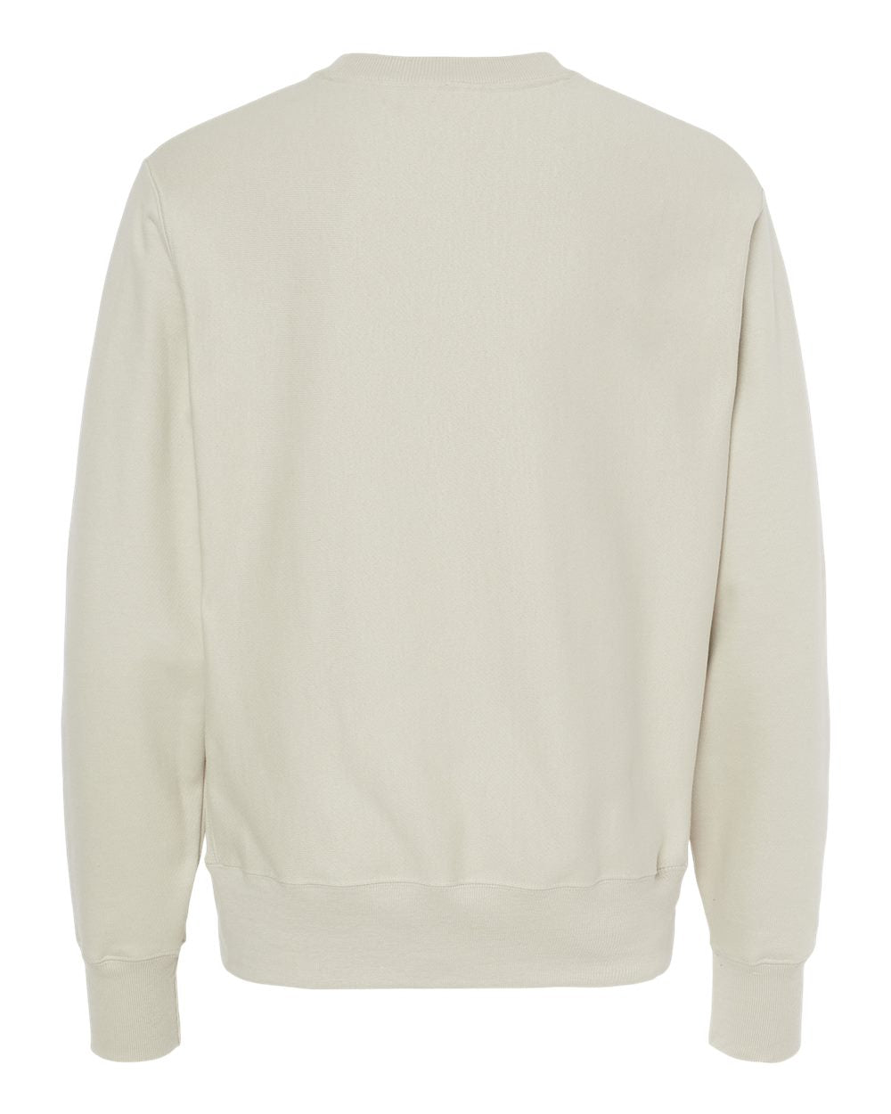 Rear View of Sand Reverse Weave® Crewneck Sweatshirt - S149
