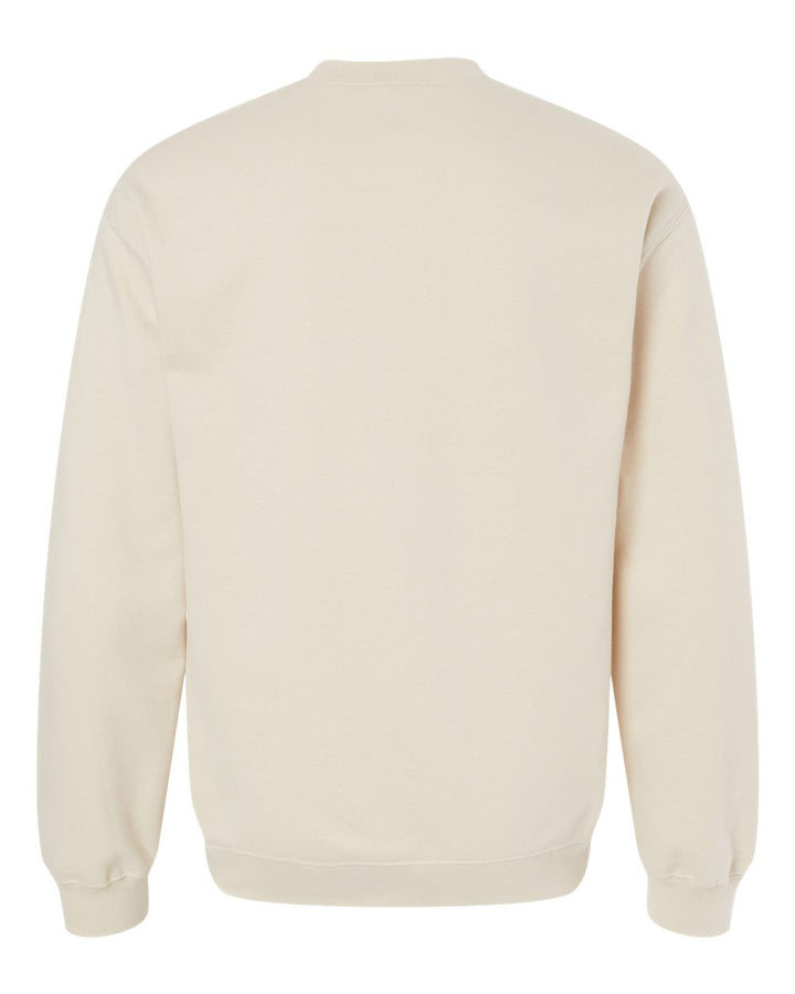 Rear View of Sand Softstyle® Midweight Crewneck Sweatshirt - SF000