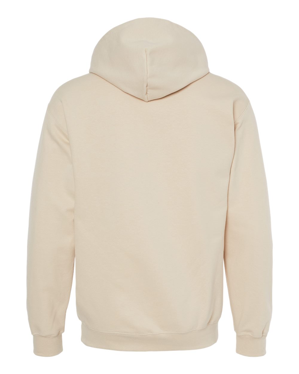 Rear View of Sand Softstyle® Midweight Hooded Sweatshirt - SF500