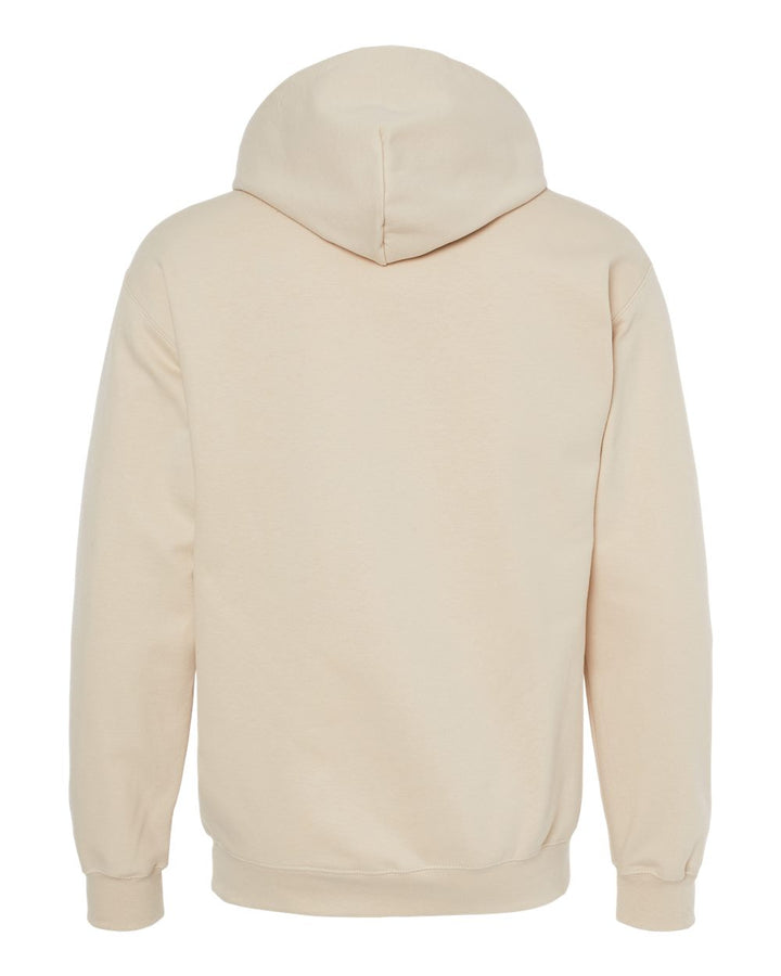 Rear View of Sand Softstyle® Midweight Hooded Sweatshirt - SF500