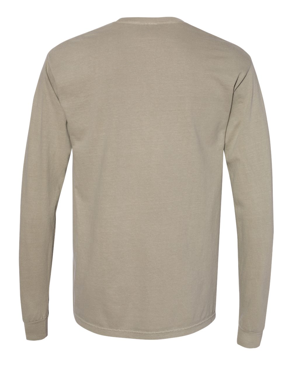 Rear View of Sandstone Garment-Dyed Heavyweight Long Sleeve T-Shirt - 6014