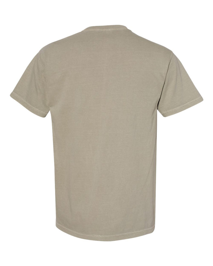 Rear View of Sandstone Garment-Dyed Heavyweight Pocket T-Shirt - 6030