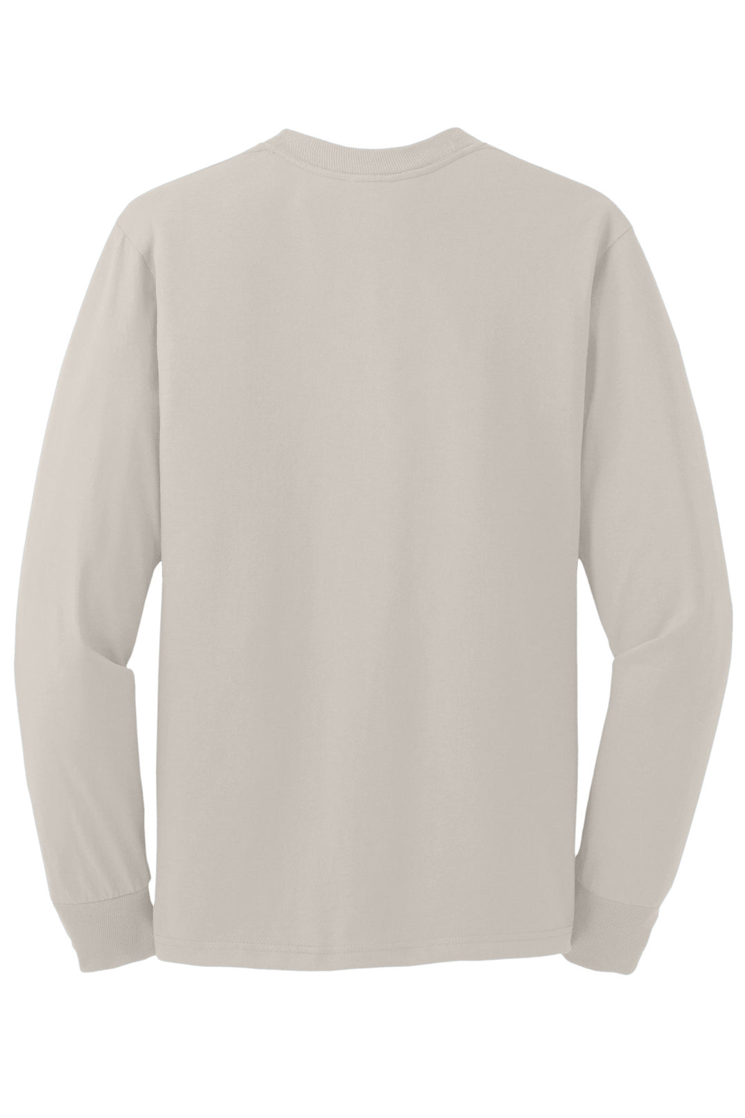 Rear View of Sandstone Jerzees - Dri-Power 50/50 Cotton/Poly Long Sleeve T-Shirt. 29LS