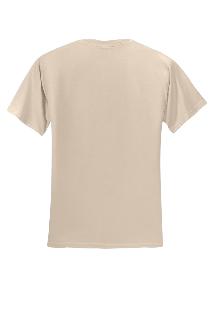 Rear View of Sandstone Jerzees - Dri-Power 50/50 Cotton/Poly T-Shirt. 29M