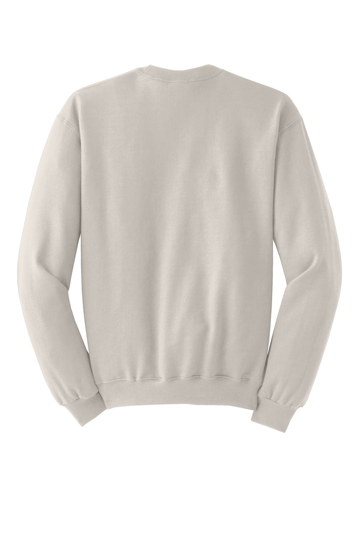 Rear View of Sandstone Jerzees - NuBlend Crewneck Sweatshirt. 562M