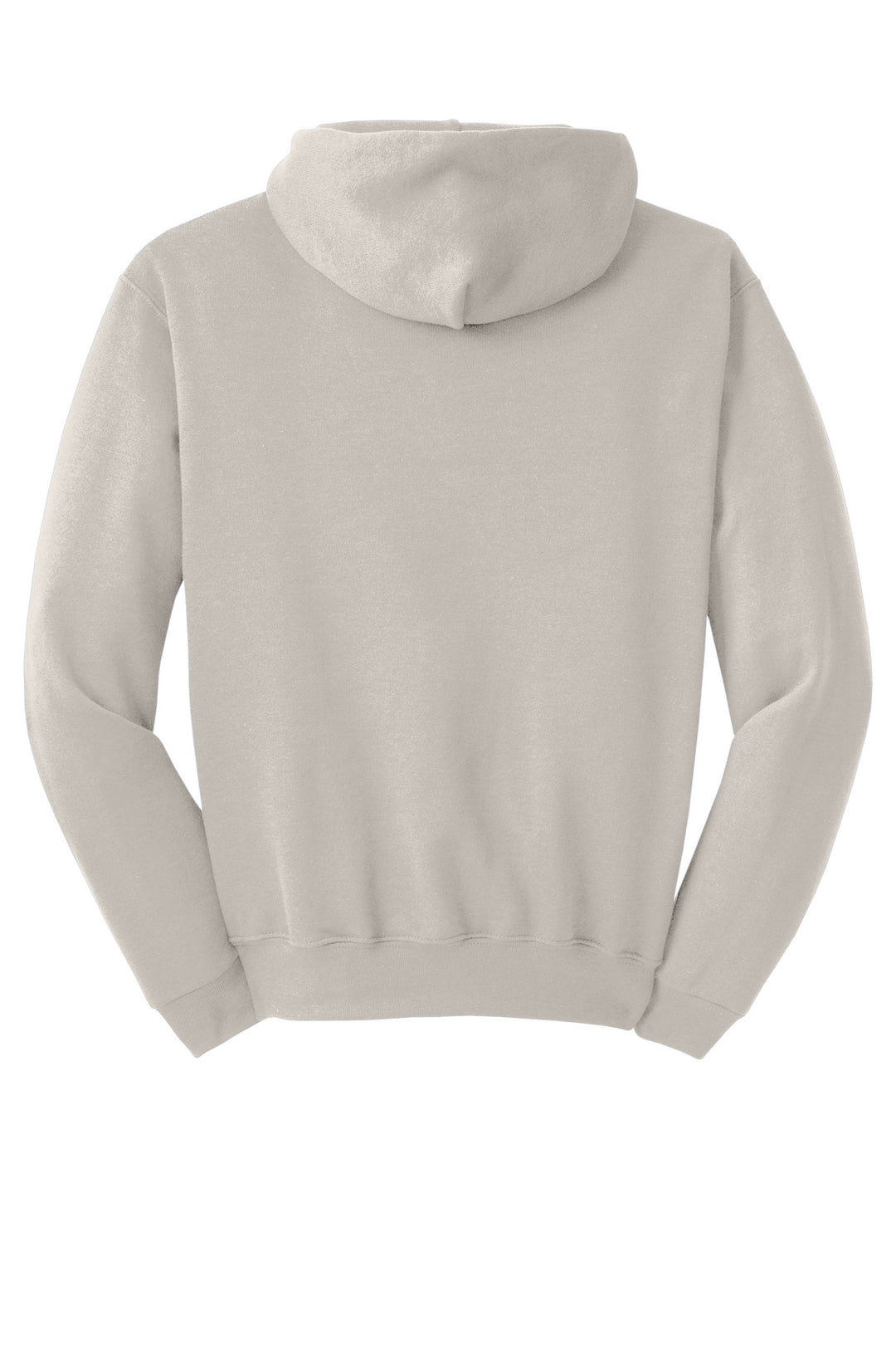 Rear View of Sandstone Jerzees NuBlend Pullover Hooded Sweatshirt. 996M