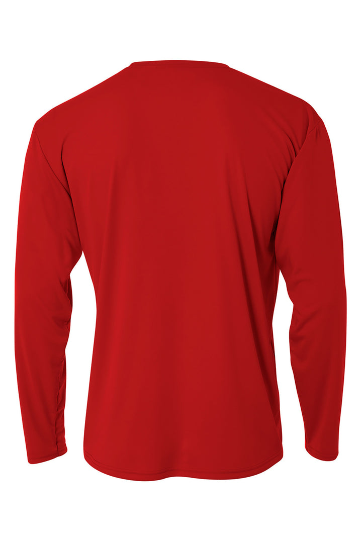 Rear View of Scarlet A4 Cooling Performance Long Sleeve Tee A4N3165