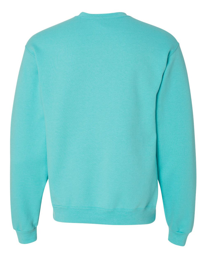 Rear View of Scuba Blue NuBlend® Crewneck Sweatshirt - 562MR