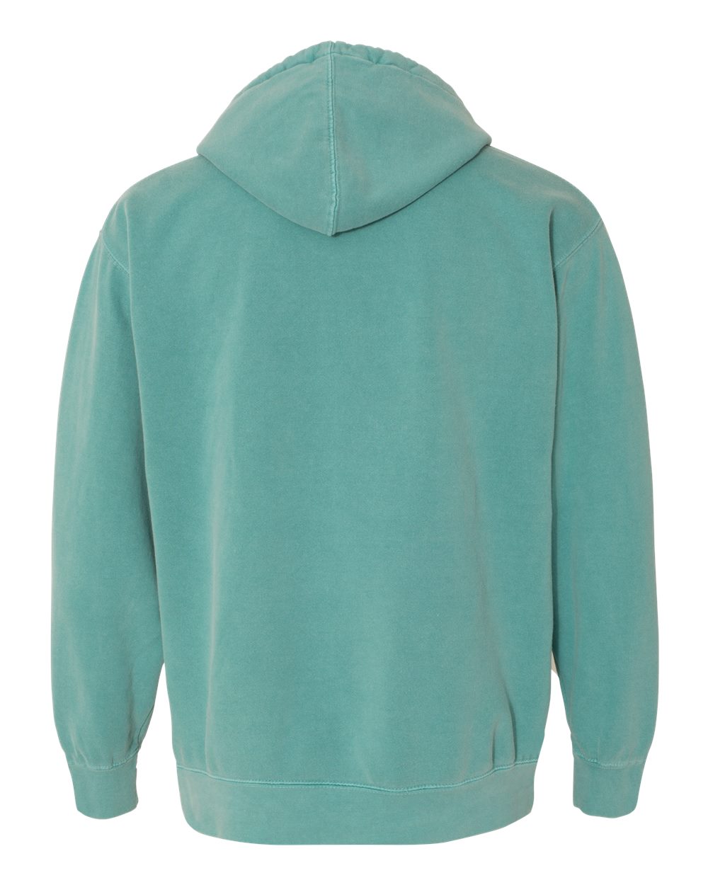 Rear View of Seafoam Garment-Dyed Hooded Sweatshirt - 1567