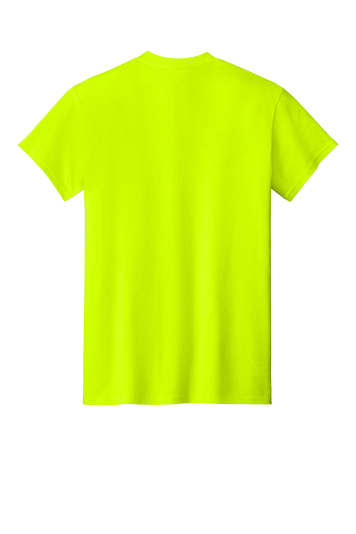 Rear View of SftyGrn Gildan - DryBlend 50 Cotton/50 Poly Pocket T-Shirt. 8300