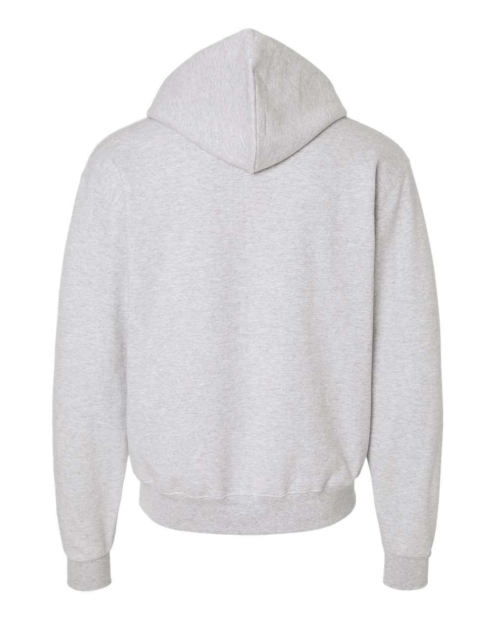 Rear View of Silver Grey Powerblend® Full-Zip Hooded Sweatshirt - S800