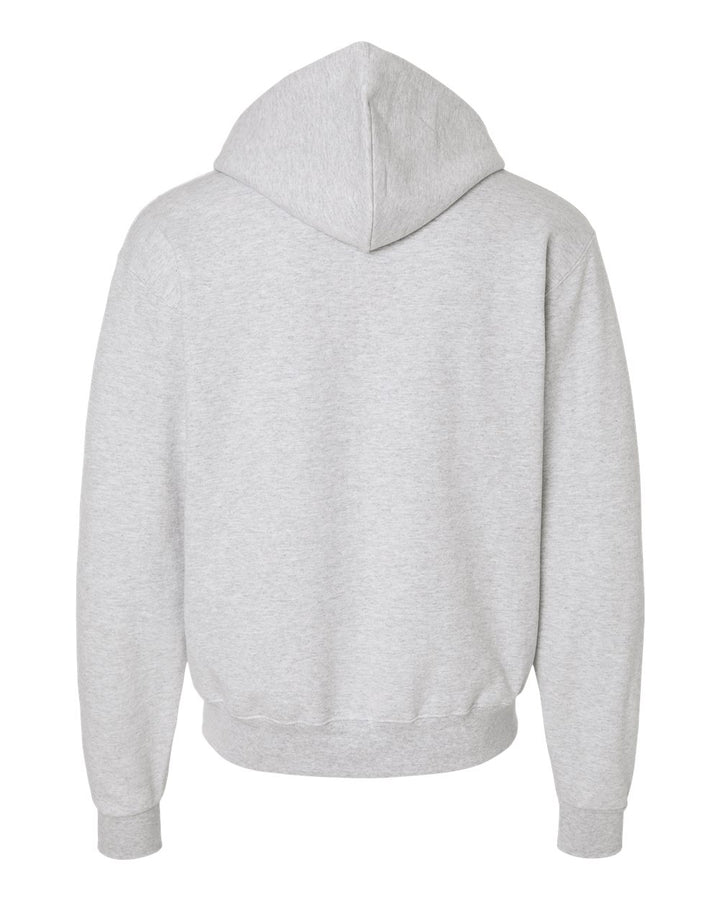 Rear View of Silver Grey Powerblend® Full-Zip Hooded Sweatshirt - S800