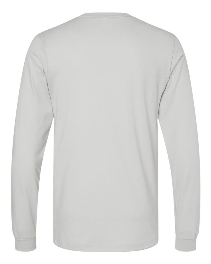 Rear View of Silver Jersey Long Sleeve Tee - 3501