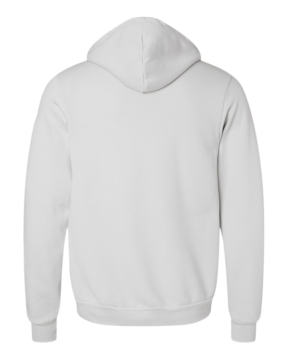 Rear View of Silver Sponge Fleece Full-Zip Hoodie - 3739