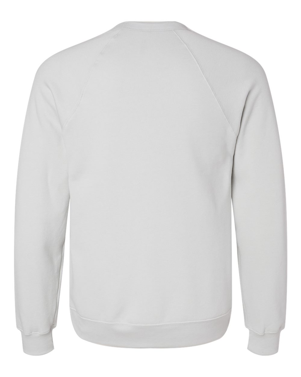 Rear View of Silver Sponge Fleece Raglan Crewneck Sweatshirt - 3901