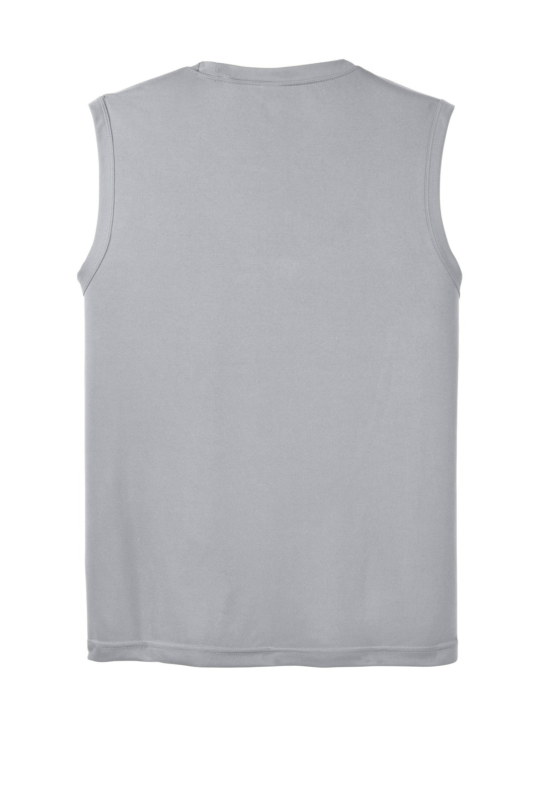 Rear View of Silver Sport-Tek Sleeveless PosiCharge Competitor Tee. ST352