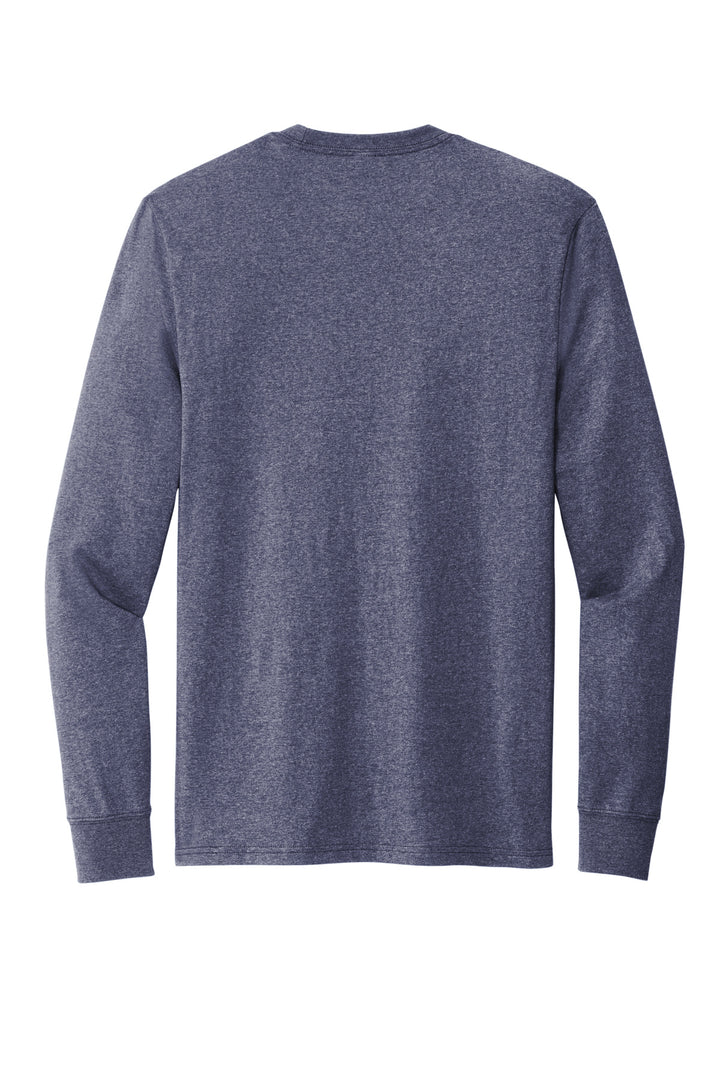 Rear View of SlvgdNvyHt Allmade Unisex Long Sleeve Recycled Blend Tee AL6204