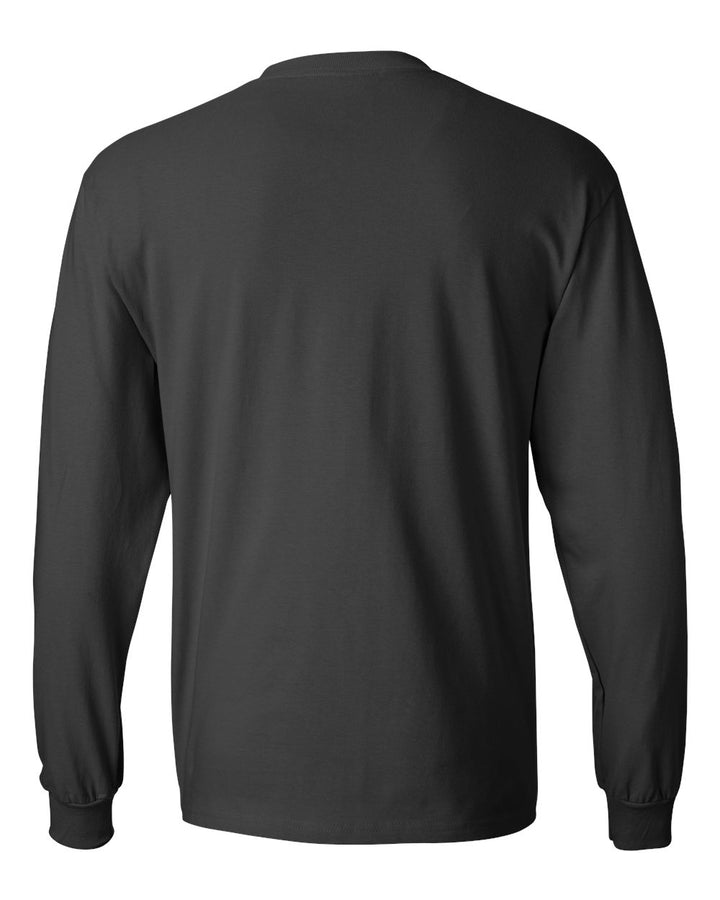 Rear View of Smoke Grey Beefy-T® Long Sleeve T-Shirt - 5186