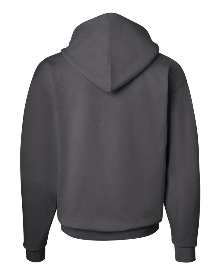 Rear View of Smoke Grey Ecosmart® Hooded Sweatshirt - P170