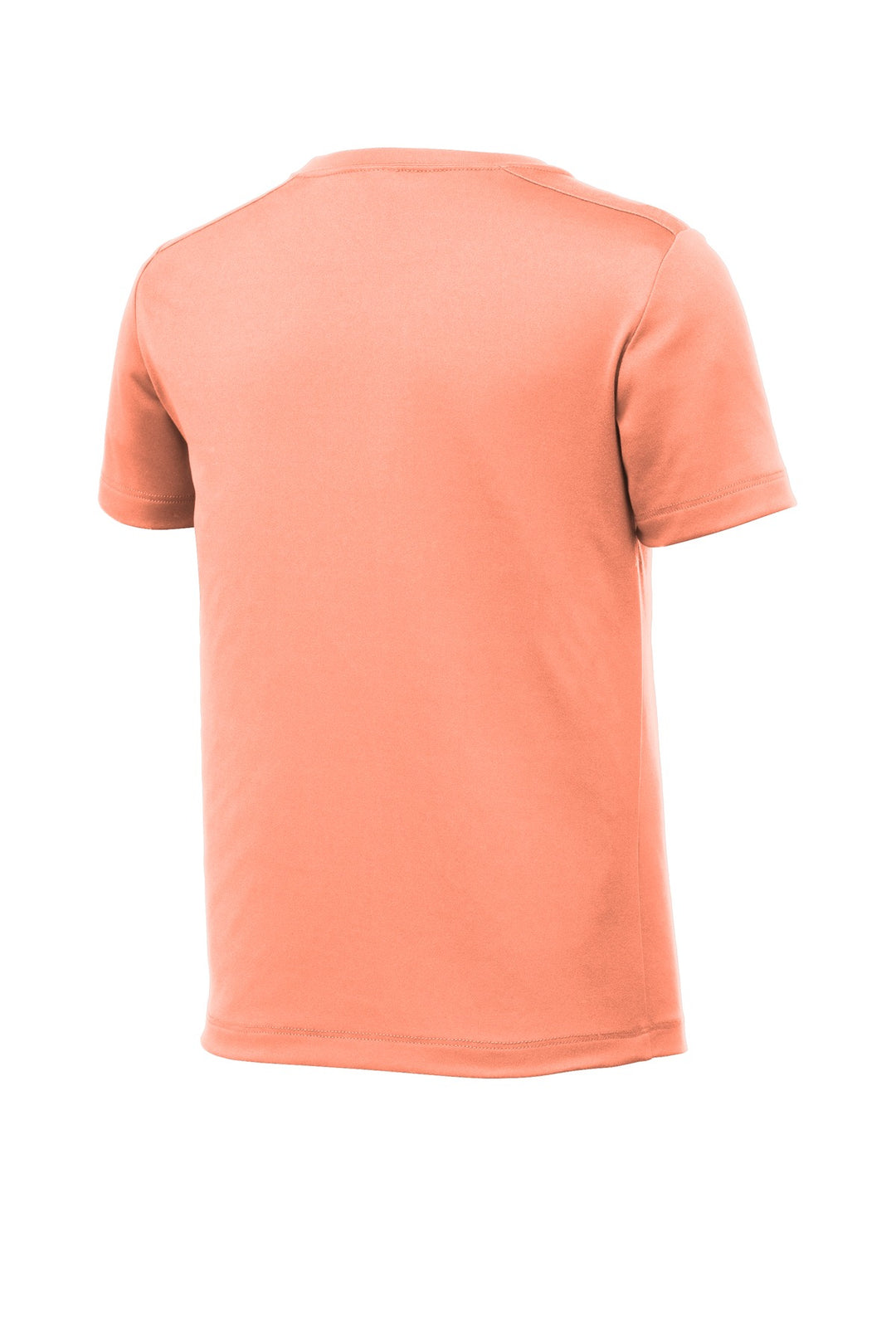 Rear View of Soft Coral Sport-Tek Youth Posi-UV Pro Tee. YST420