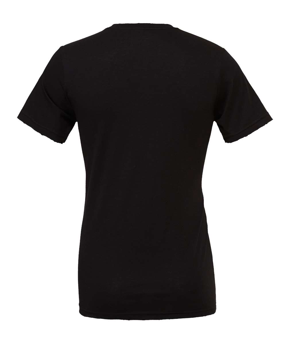 Rear View of Solid Black Blend CVC Jersey Tee - 3001CVC