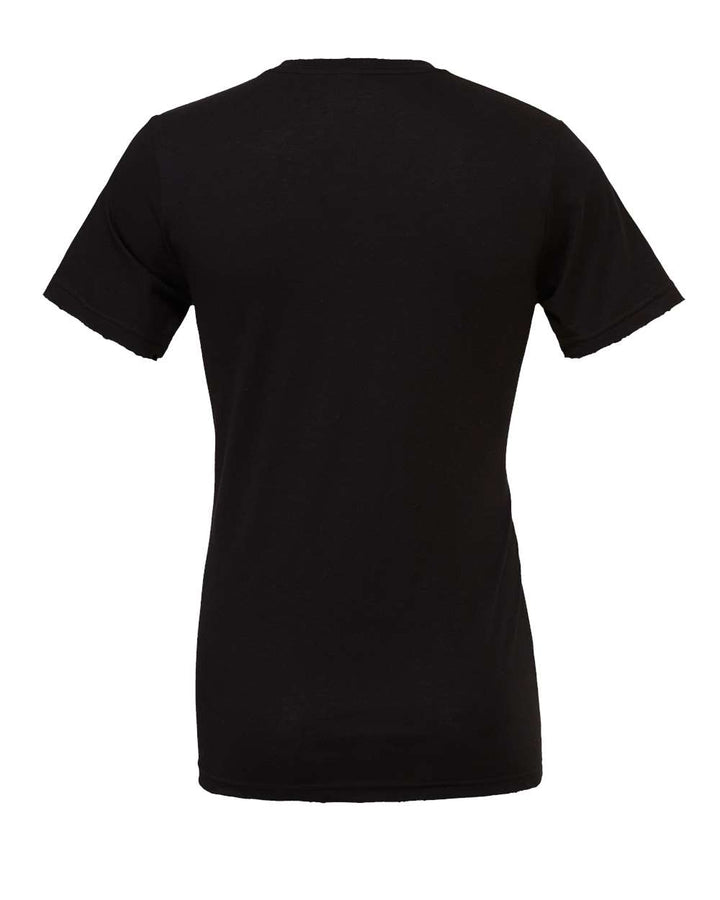 Rear View of Solid Black Blend CVC Jersey Tee - 3001CVC
