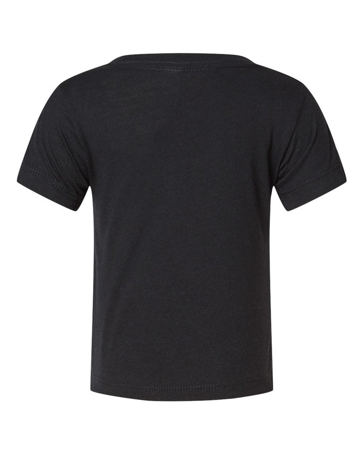 Rear View of Solid Black Triblend Infant Triblend Tee - 3413B