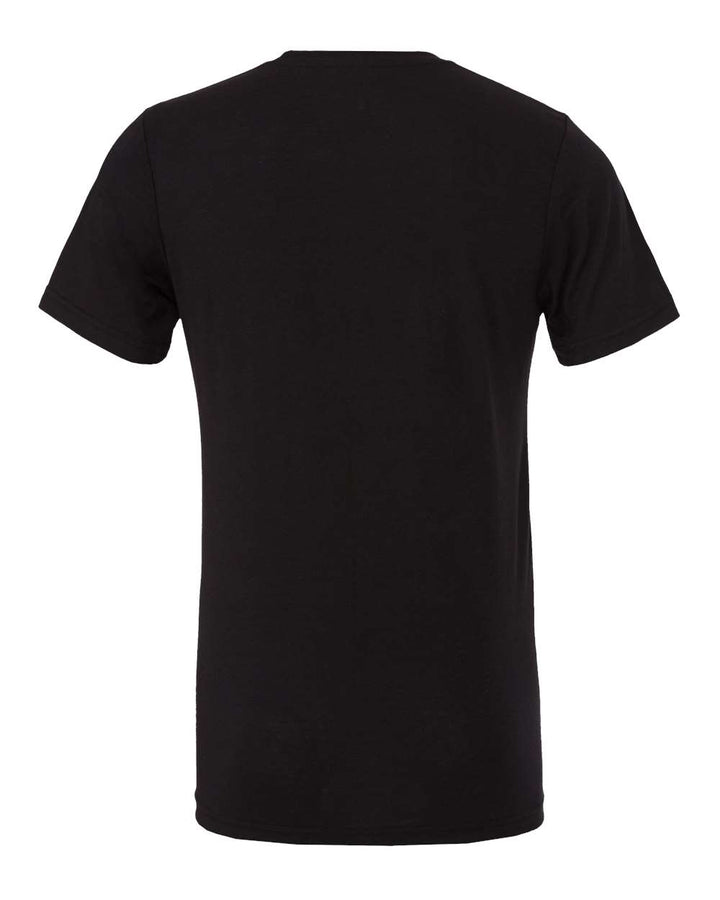 Rear View of Solid Black Triblend Triblend Tee - 3413