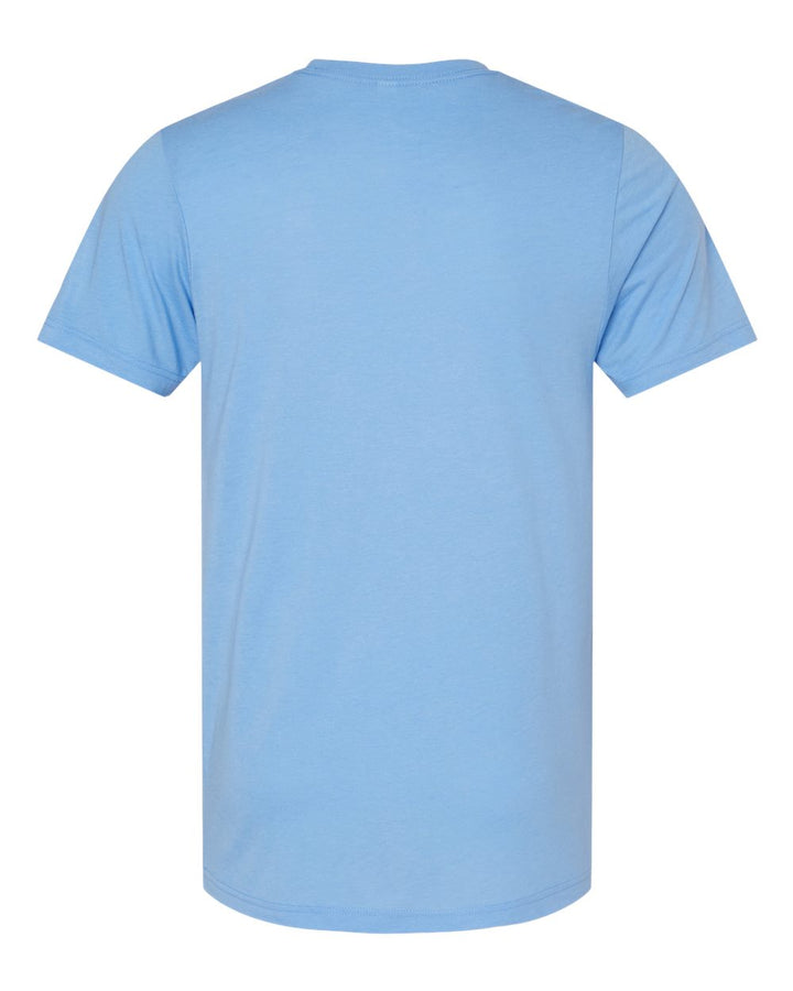 Rear View of Solid Blue Triblend Triblend Tee - 3413
