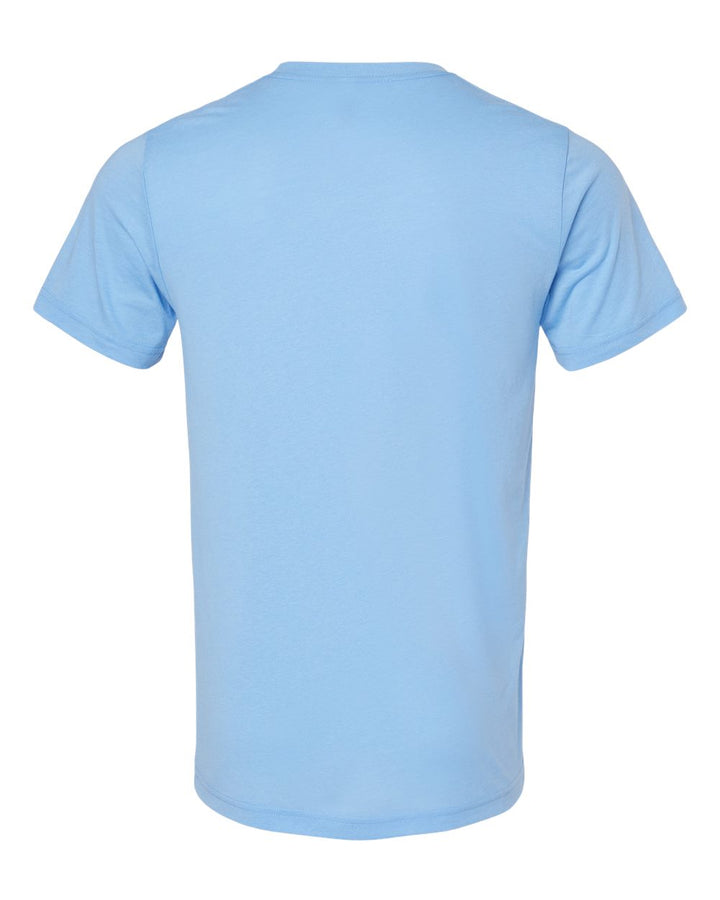 Rear View of Solid Carolina Blue Triblend Triblend Tee - 3413