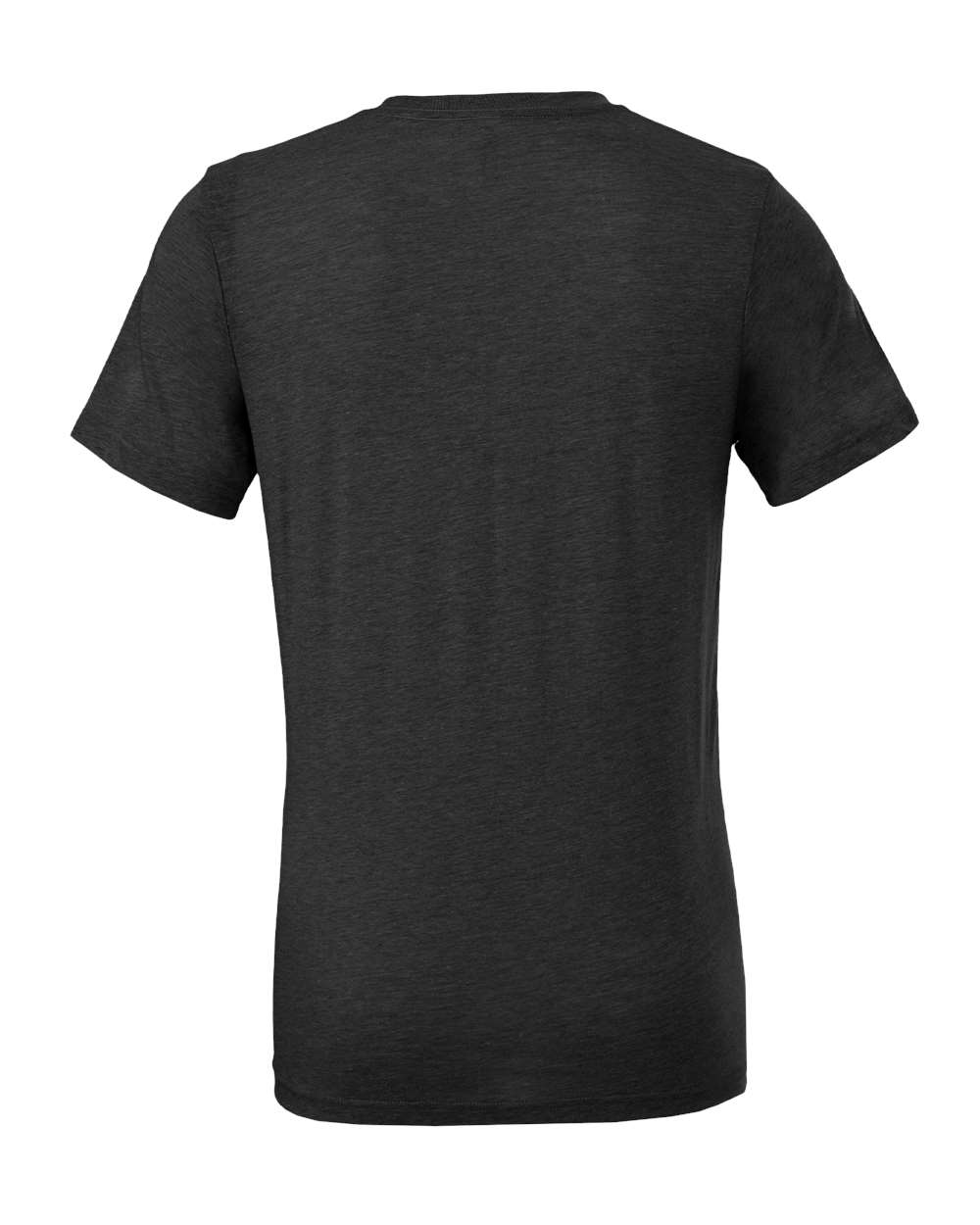 Rear View of Solid Dark Grey Triblend Triblend Tee - 3413