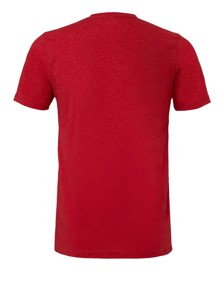 Rear View of Solid Red Triblend Triblend Tee - 3413