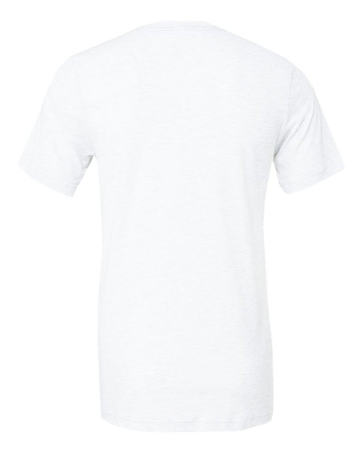 Rear View of Solid White Triblend Triblend Tee - 3413