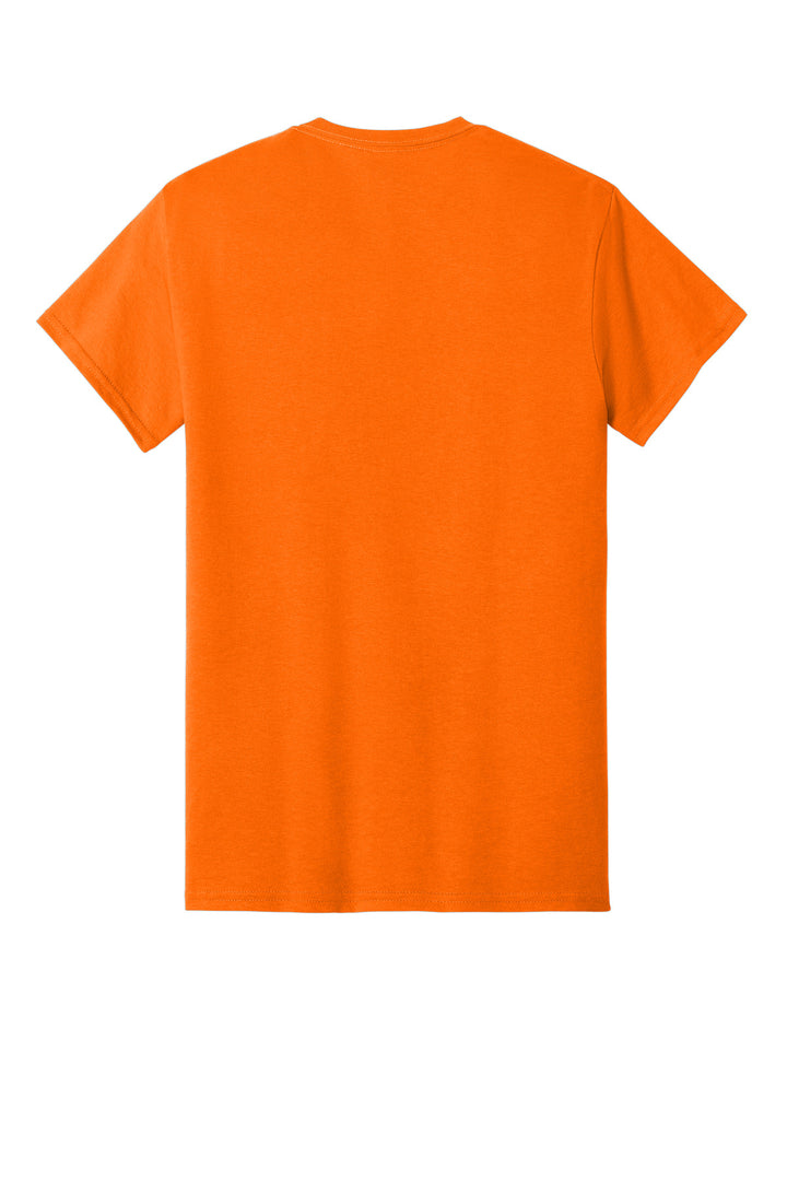 Rear View of SOrange Gildan - DryBlend 50 Cotton/50 Poly Pocket T-Shirt. 8300