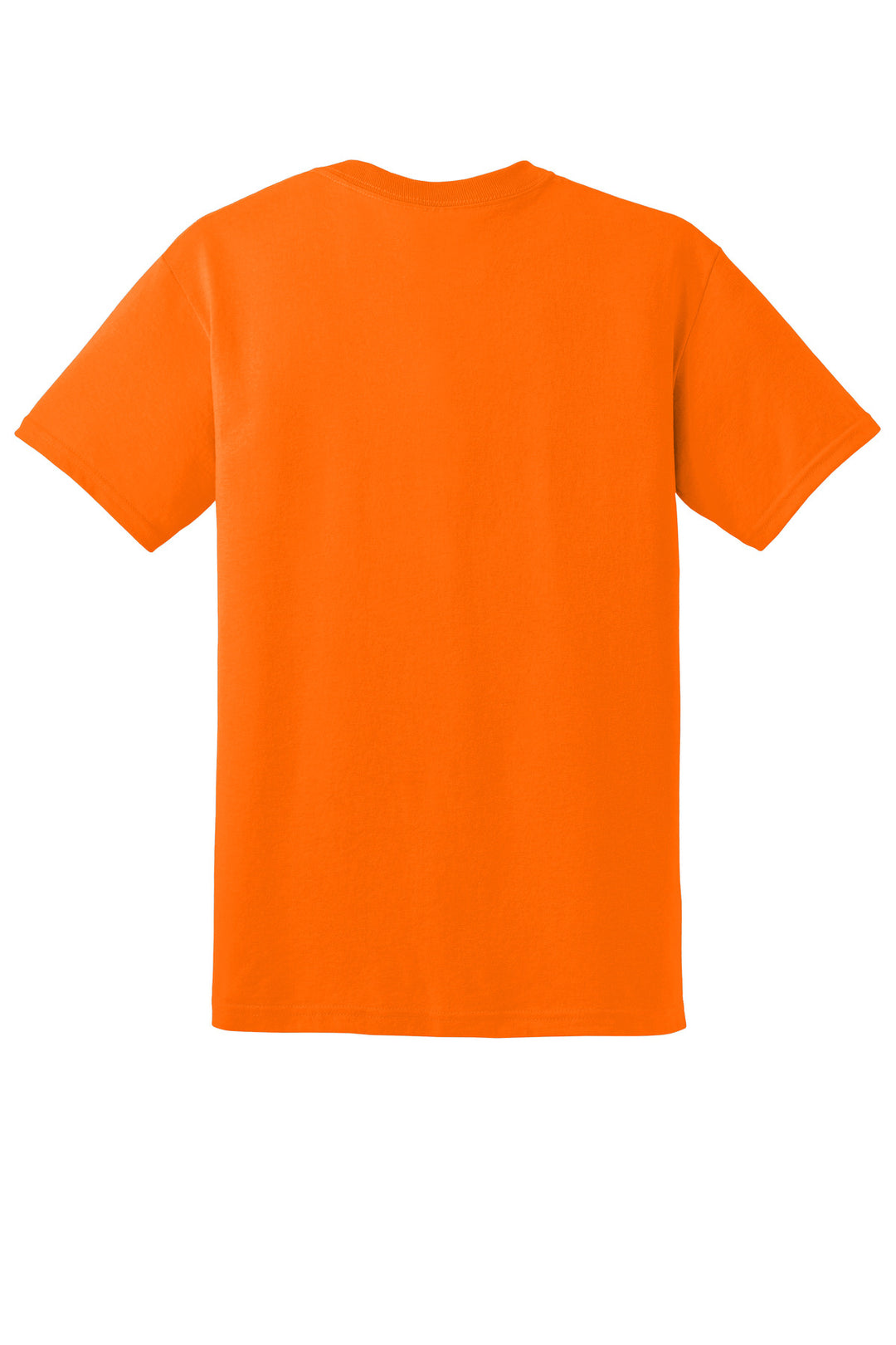 Rear View of SOrange Gildan DryBlend 50 Cotton/50 Poly T-Shirt. 8000