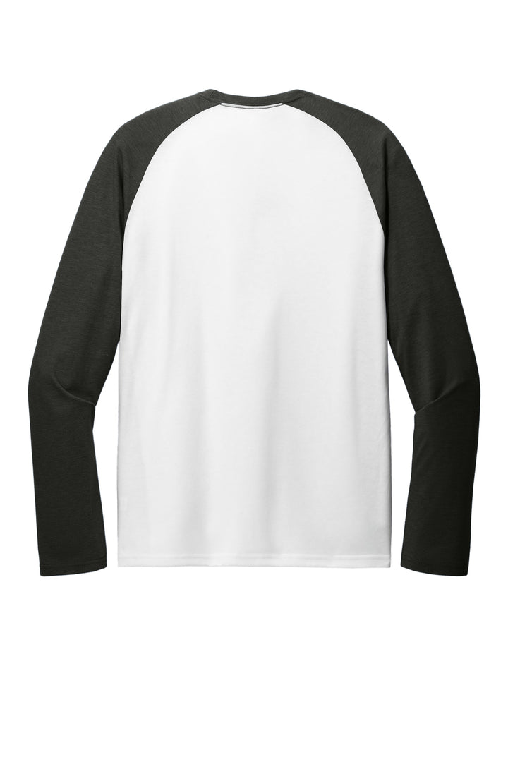 Rear View of SpcBlk/BtW Allmade Unisex Tri-Blend Long Sleeve Colorblock Raglan AL6009
