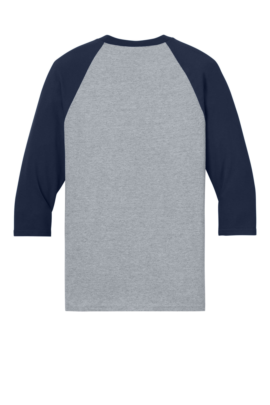 Rear View of SpGTrimNvy Gildan Heavy Cotton 3/4-Sleeve Raglan T-Shirt. 5700