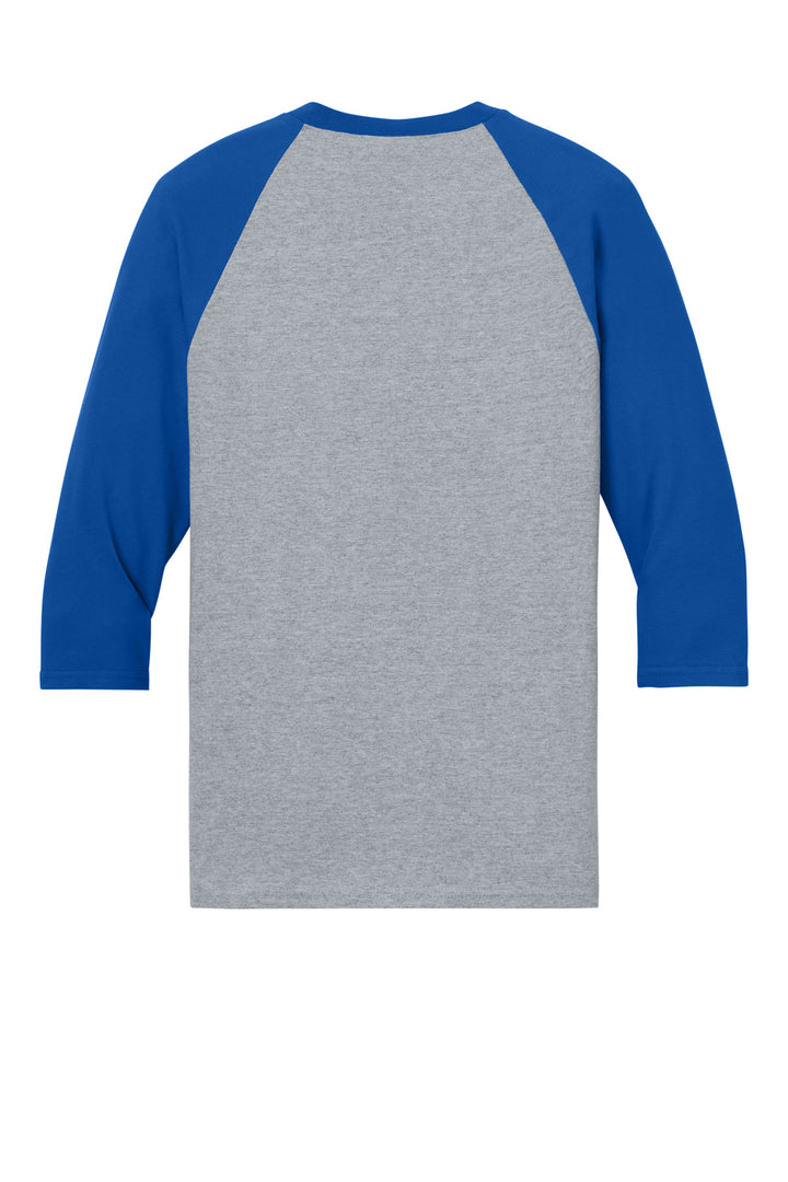 Rear View of SpGTrimRyl Gildan Heavy Cotton 3/4-Sleeve Raglan T-Shirt. 5700