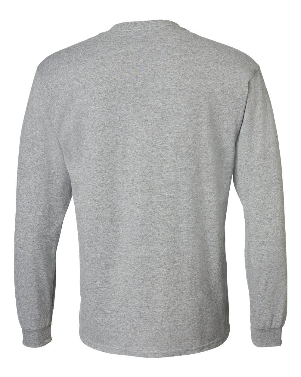 Rear View of Sport Grey DryBlend® 50/50 Long Sleeve T-Shirt - 8400